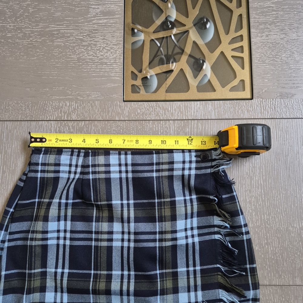 Requirements Black, Light Blue & Olive Plaid Midi Wrap Pencil Skirt - Picture 7 of 12